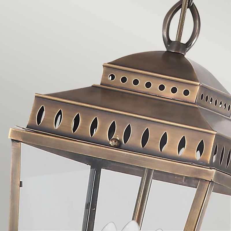 Elstead Lighting LED Buiten Hanglamp Mansion House | 3X E14 Max 60W | IP44 | Dimbaar | Aged Brass