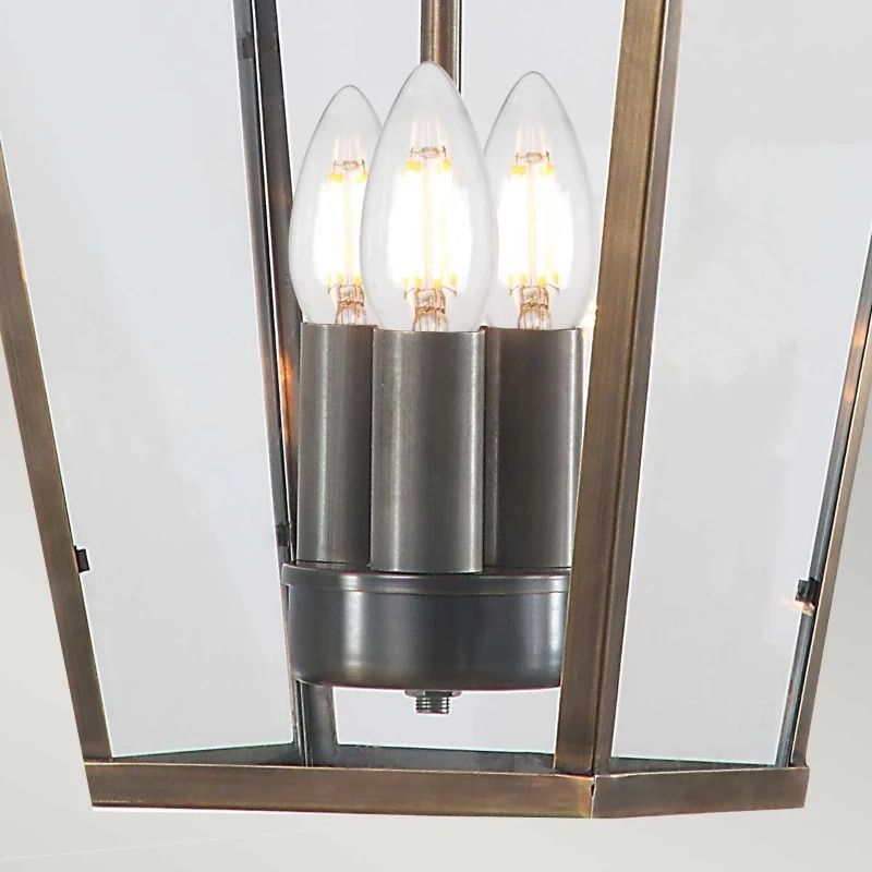 Elstead Lighting LED Buiten Hanglamp Mansion House | 3X E14 Max 60W | IP44 | Dimbaar | Aged Brass