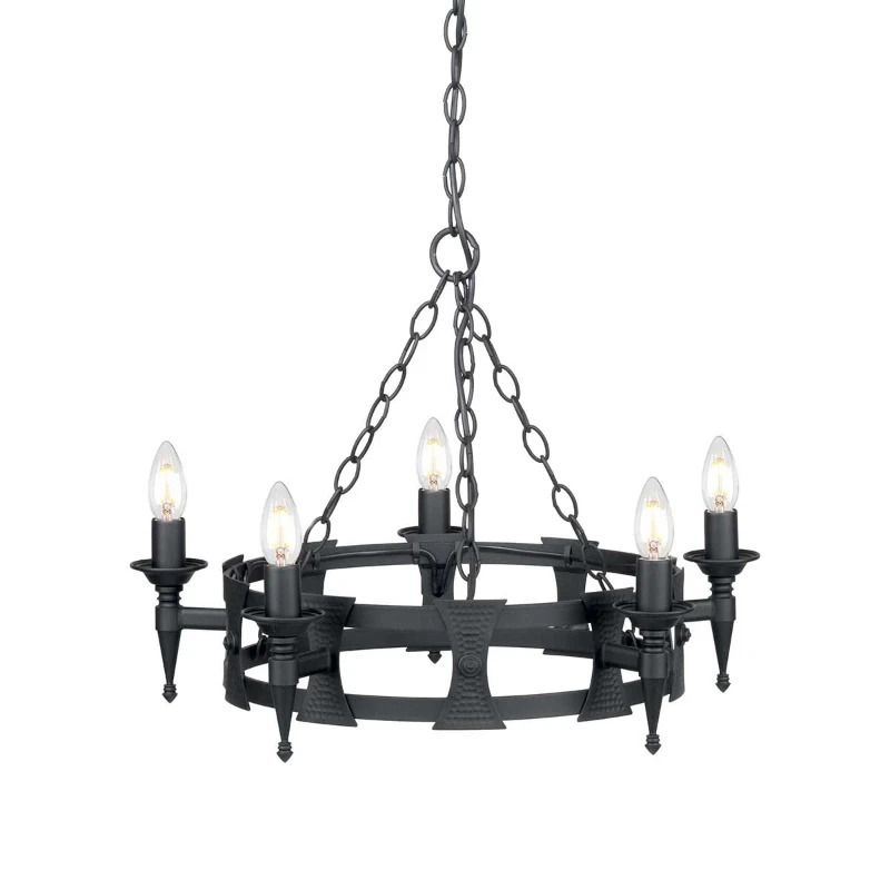 Elstead Lighting LED Kroonluchter | 5X E14 Max 60W | Dimbaar | Black