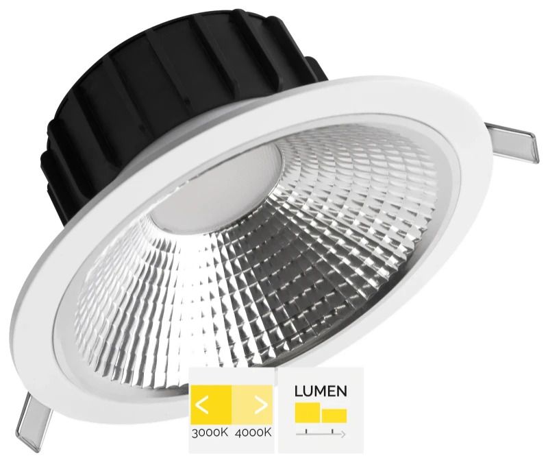 Megaman LED Downlighter Ø200mm | 23W 3000K/4000K 1670Lm/2400lm 830/840 | IP44