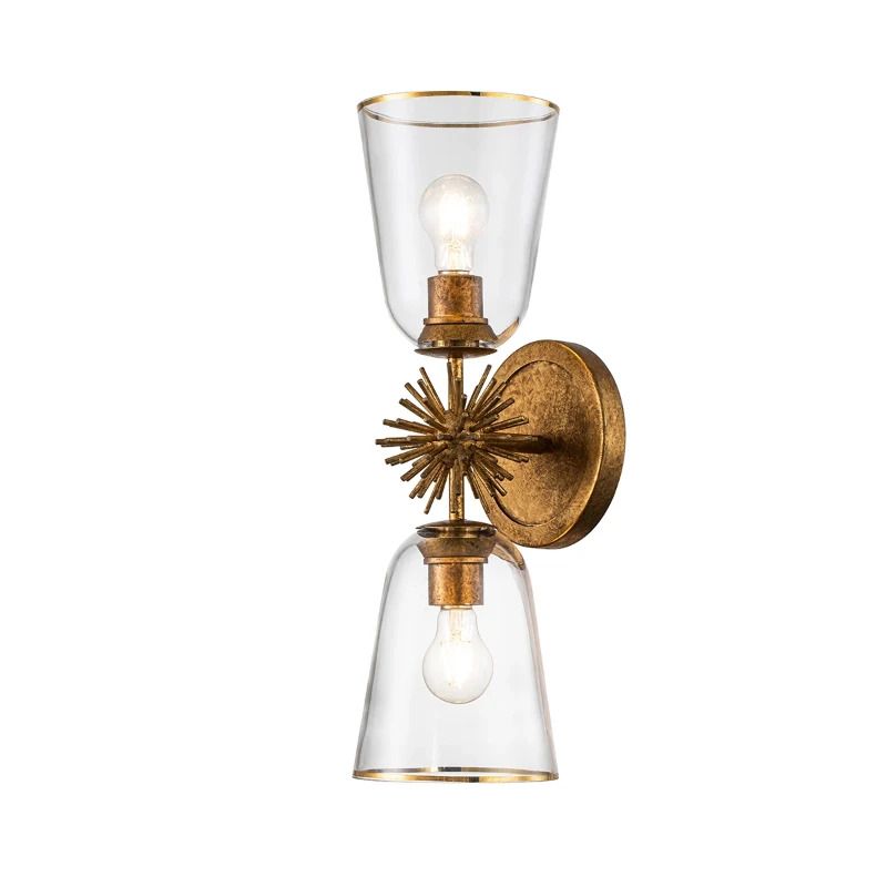 Elstead Lighting LED Wandlamp Staring | 2X E27 Max 40W | Distressed Gold
